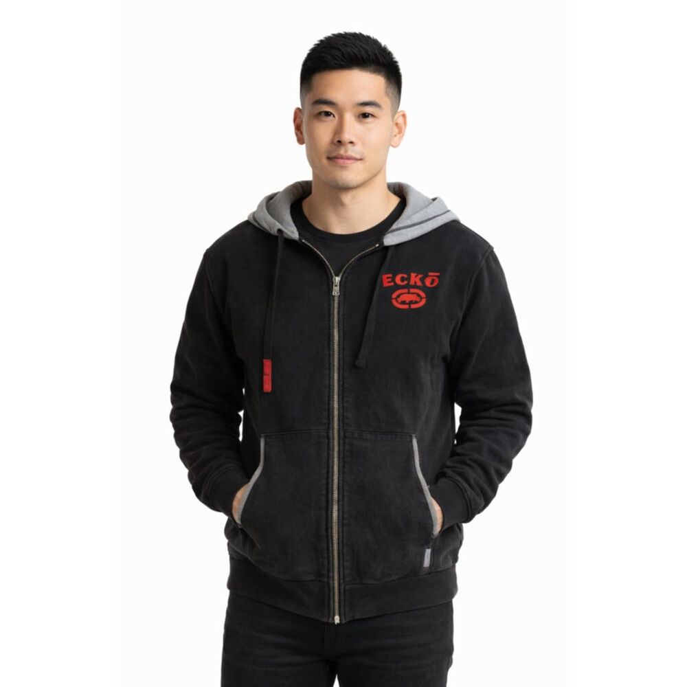 Ecko Red Sweatshirt Hoodie Hooded Black Full Zip Up Youth KIDS BOYS GIRSL Large